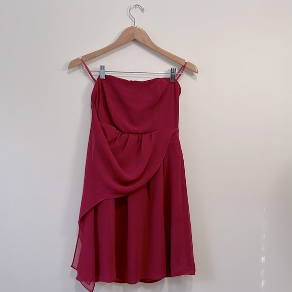 Emmelee Dress Womens Small Red/Maroon Off Shoulder Mini - Picture 1 of 12